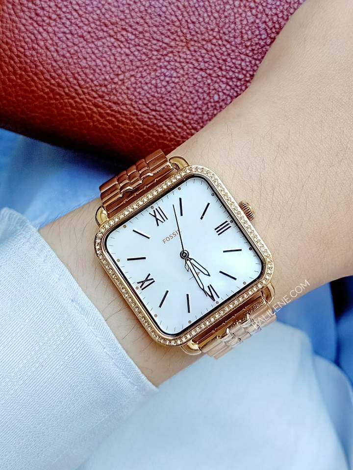 Fossil ES4269 Micah Three Hand Rose Gold-Tone Stainless Steel Watch
