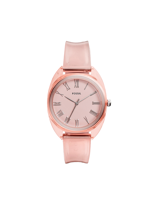 Fossil ES4856 Jude Three Hand Peach Silicone Watch