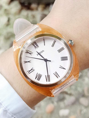 Fossil ES4856 Jude Three Hand Peach Silicone Watch