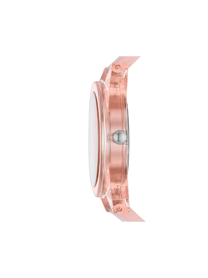 Fossil ES4856 Jude Three Hand Peach Silicone Watch