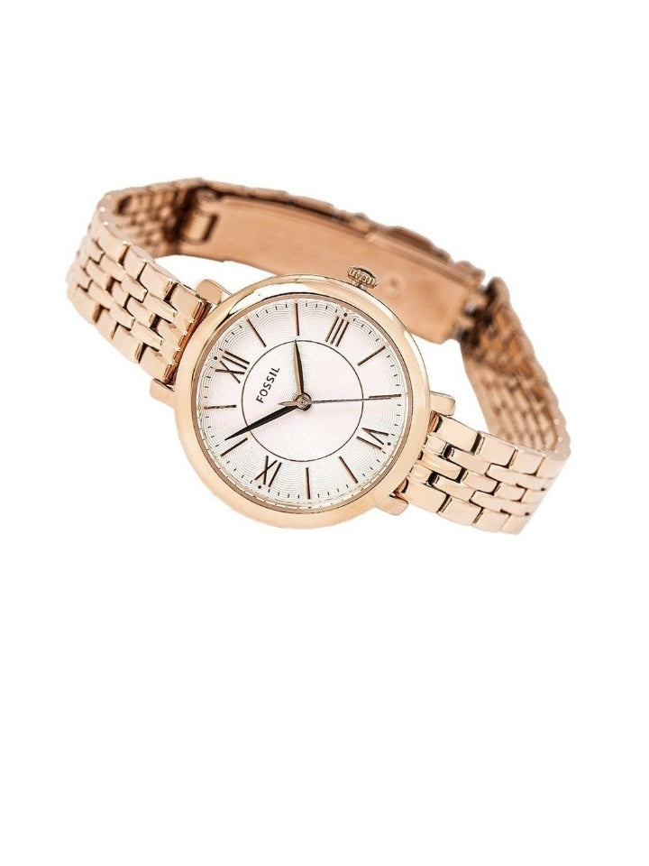 Fossil Es3799 Jacqueline Mini Rose-Tone Stainless Steel Watch