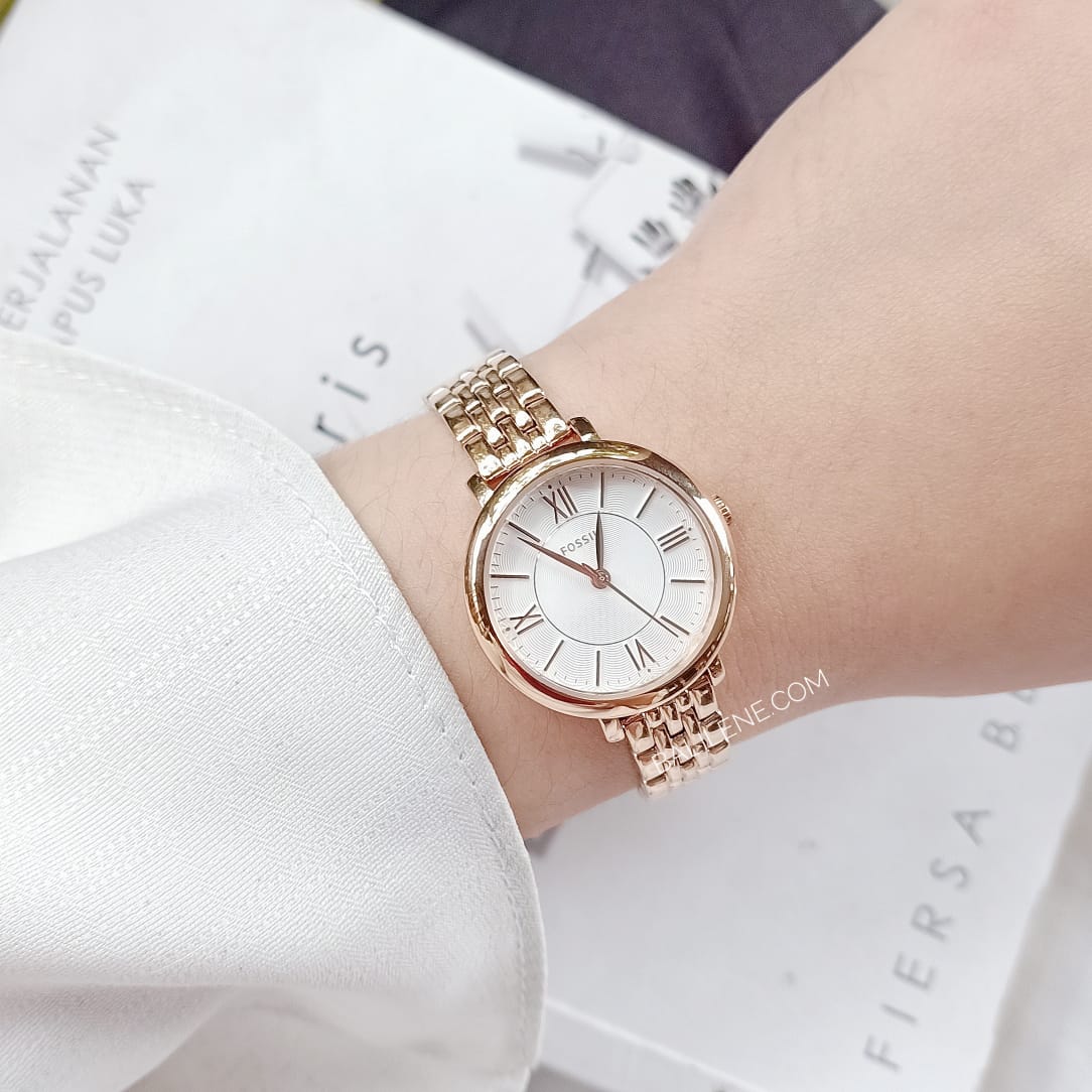 Fossil Es3799 Jacqueline Mini Rose-Tone Stainless Steel Watch