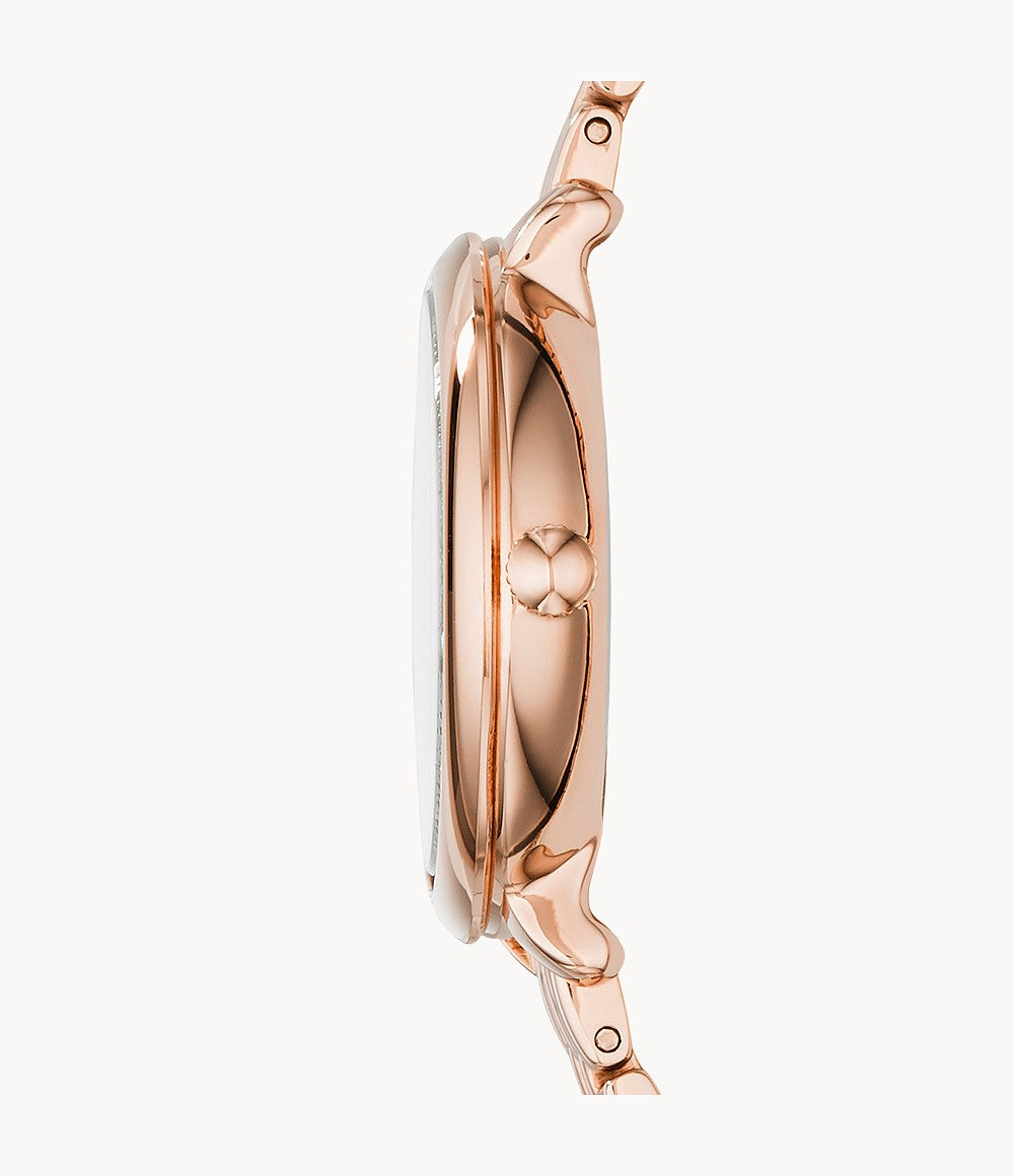 Fossil Es3799 Jacqueline Mini Rose-Tone Stainless Steel Watch
