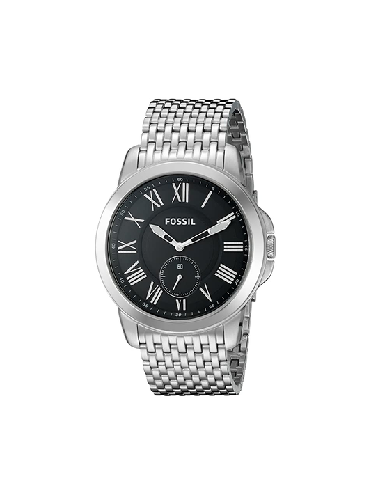 Fossil FS4944 Grant Chronograph Black Dial Stainless Steel Watch