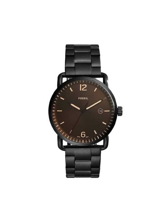 Fossil FS5277 The Commuter Three-hand Date Black Stainless Steel Watch