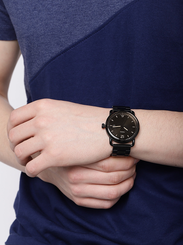 Fossil FS5277 The Commuter Three-hand Date Black Stainless Steel Watch
