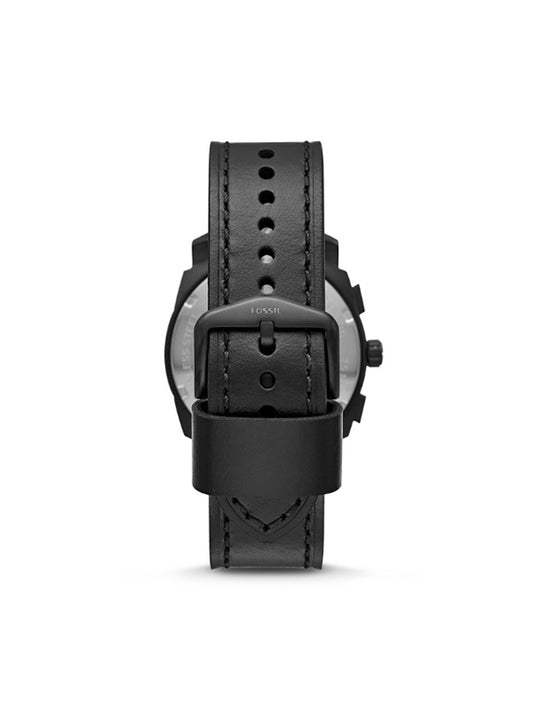Fossil FS5586 Machine Chronograph Black Leather Watch