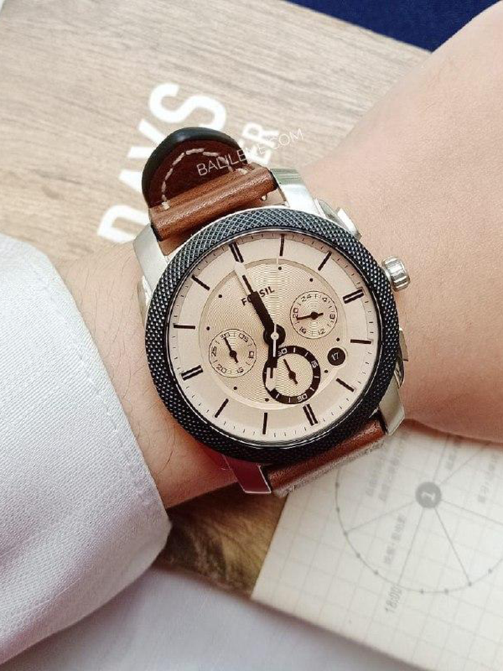 Fossil FS5620 Machine Chronograph Brown Leather Watch