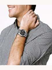 Fossil JR1353 Nate Chronograph Silver Stainless Steel Watch