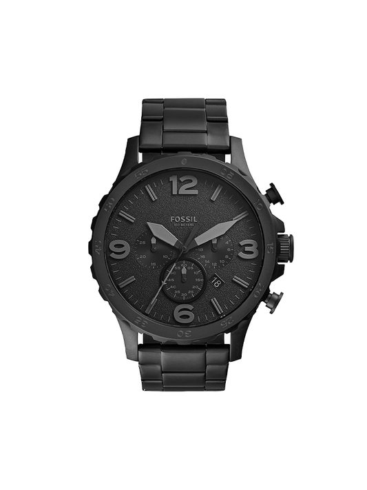 Fossil JR1401 Nate Chronograph Black Stainless Steel Watch