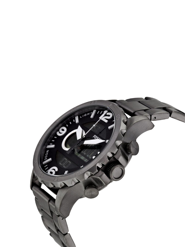 Fossil JR1491 Nate Analog Digital Smoke Stainless Steel Watch