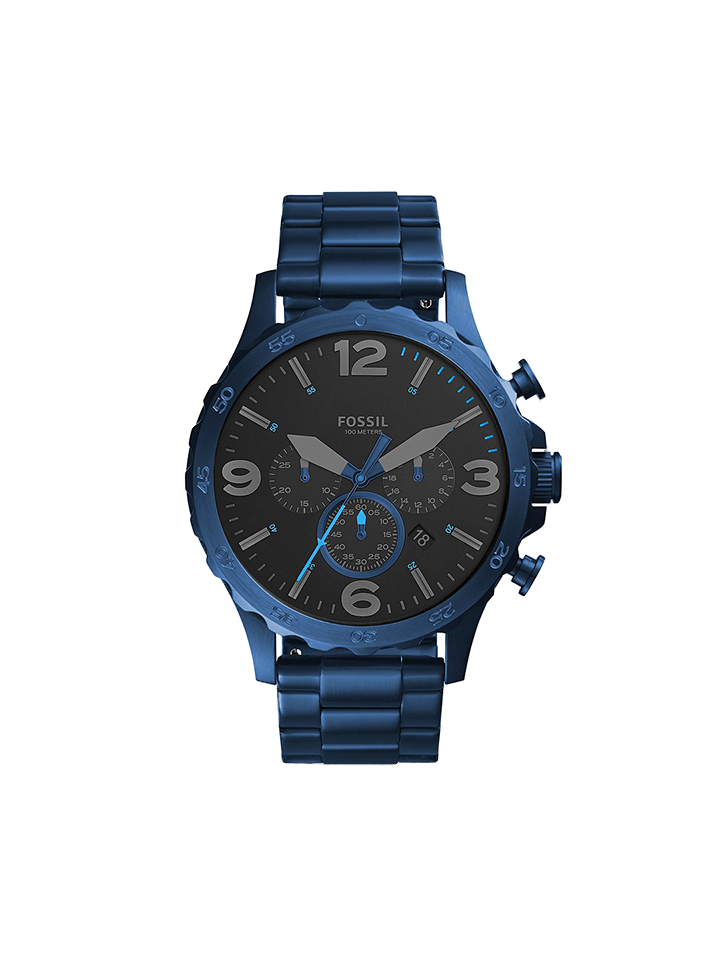 Fossil JR1530 Nate Chronograph Blue Stainless Steel Watch