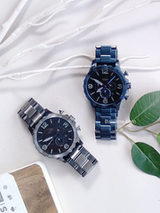Fossil JR1530 Nate Chronograph Blue Stainless Steel Watch