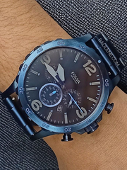 Fossil JR1530 Nate Chronograph Blue Stainless Steel Watch