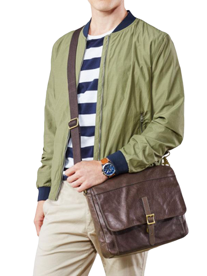 Fossil Defender Ew City Bag Dark Brown