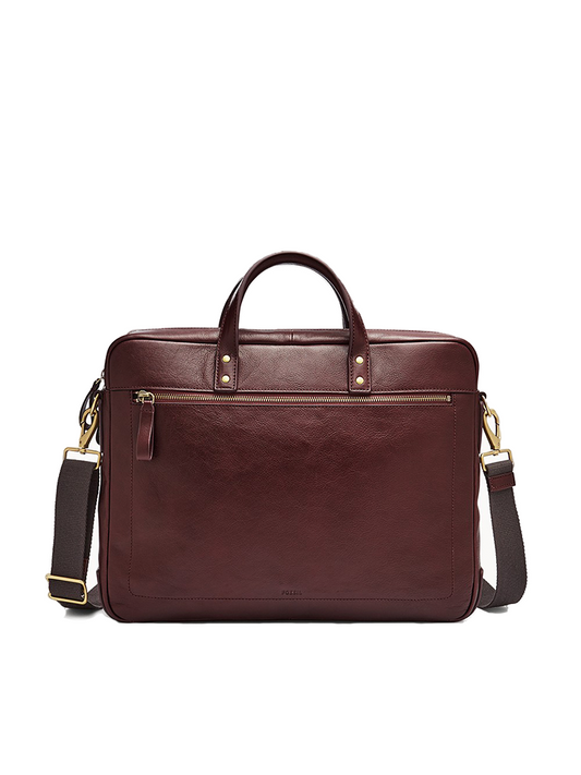 Fossil MBG9342014 Haskell Double Zip Workbag Black Cherry