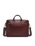 Fossil MBG9342014 Haskell Double Zip Workbag Black Cherry