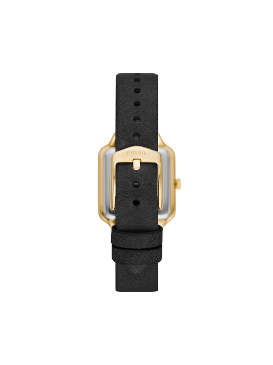 Fossil Raquel Three-Hand Black Eco Leather Watch