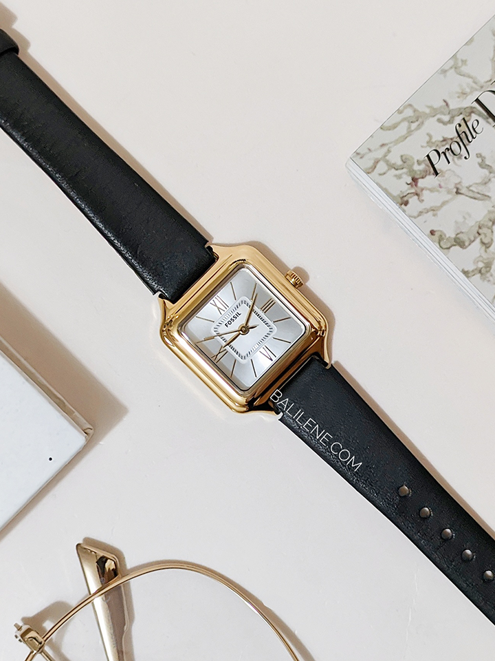 Fossil Raquel Three-Hand Black Eco Leather Watch