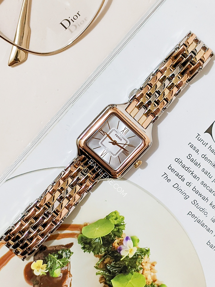 Fossil Raquel Three-Hand Tri-Tone Stainless Steel Watch