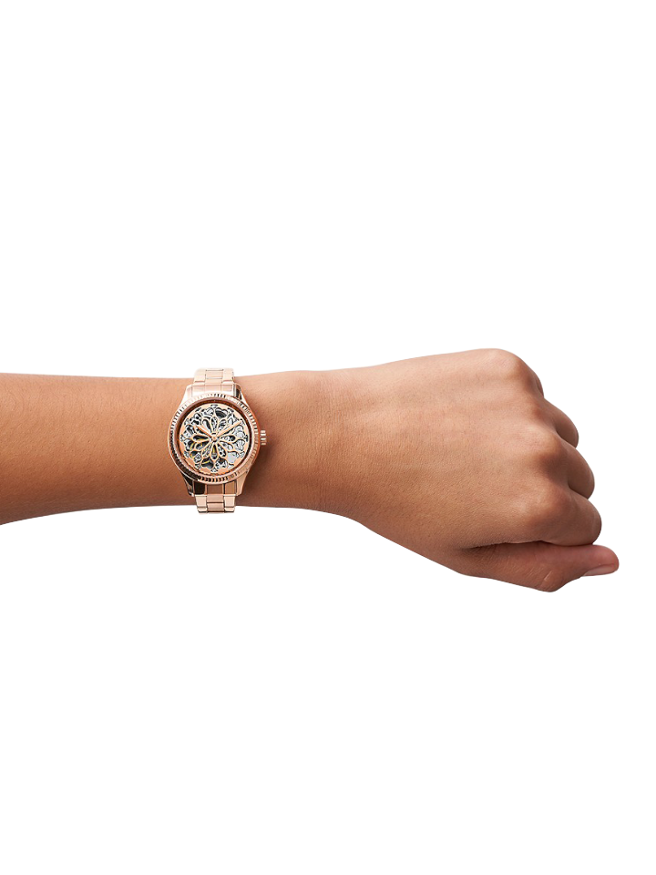 Fossil Rye Automatic Rose Gold-Tone Stainless Steel Watch – Balilene