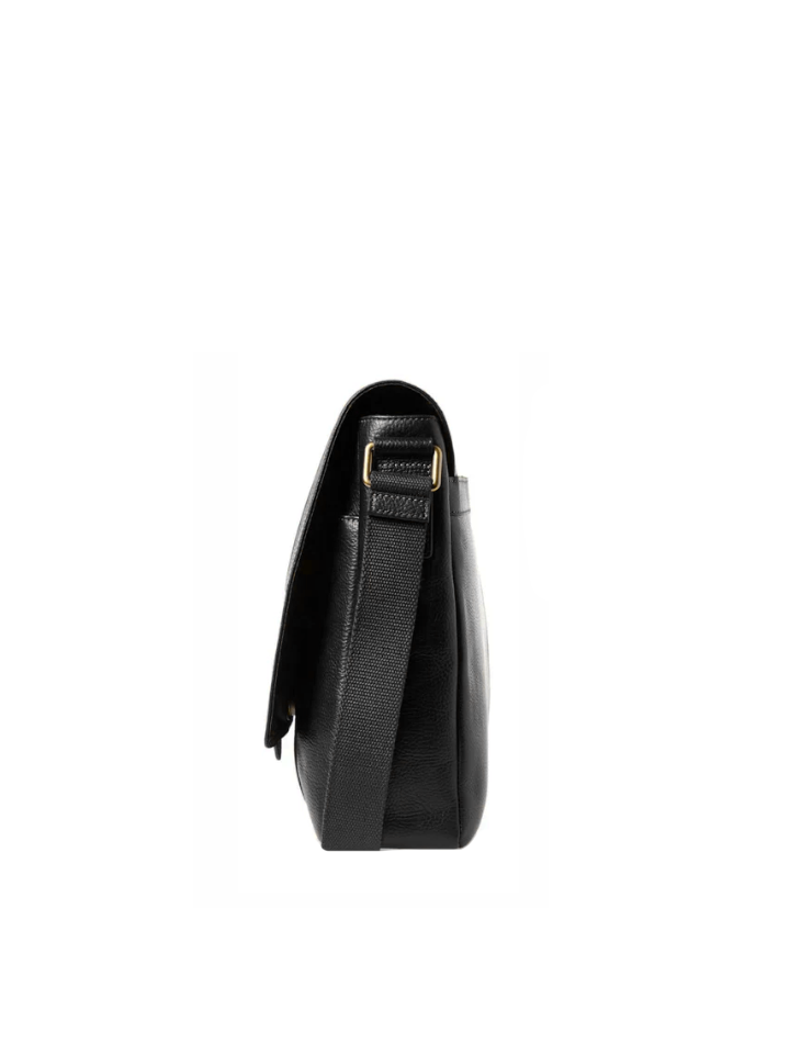 Fossil SBG1130001 Travis Messenger Black Leather Bag