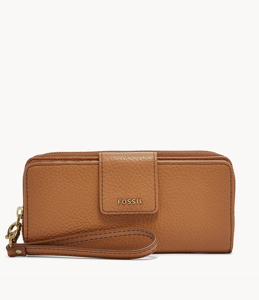 Fossil SWL1575216 Madison Zip Clutch Saddle