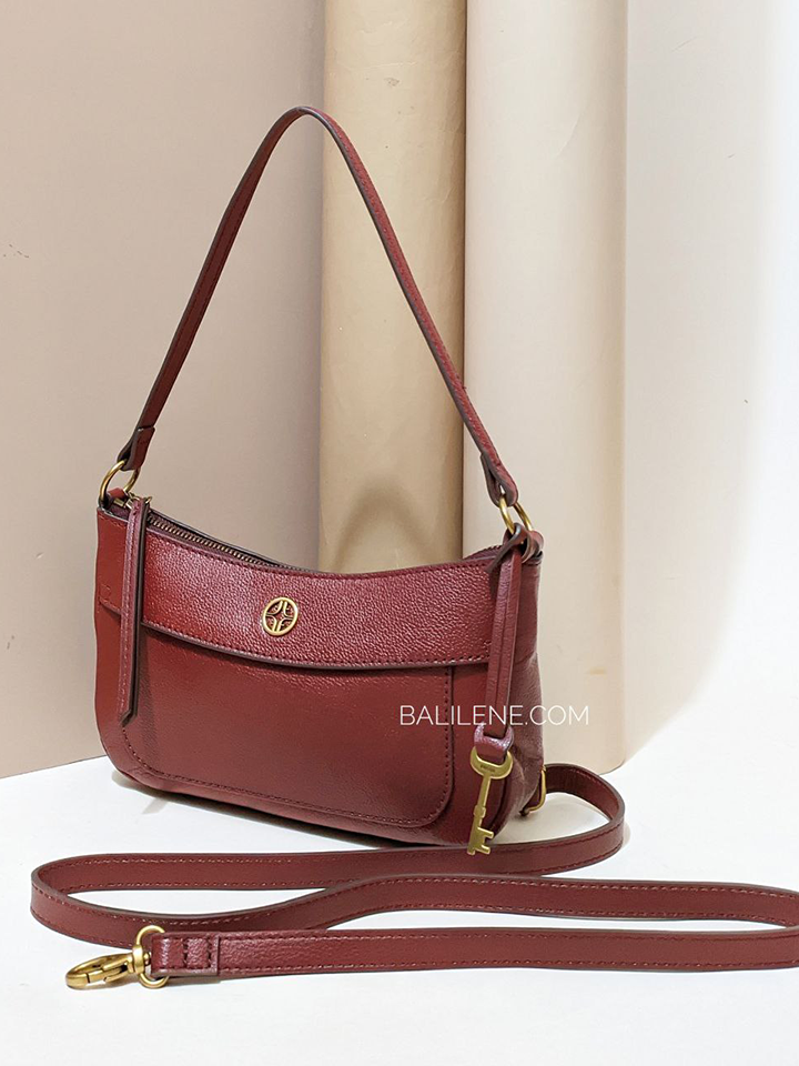 Fossil Skylar Mini Baguette Red Velvet