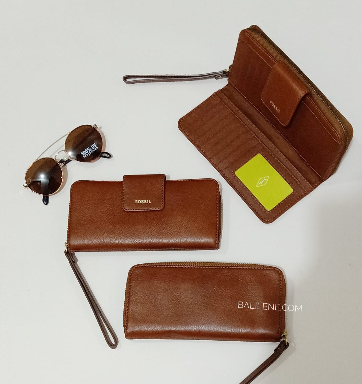 Fossil Swl2228210 Madison Zip Clutch Medium Brown