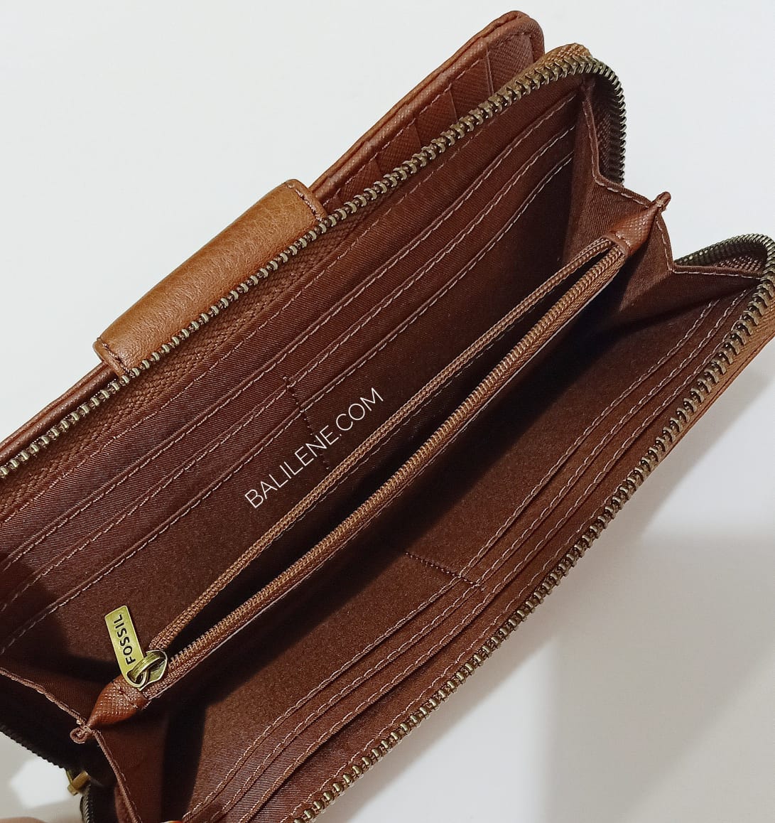Fossil Swl2228210 Madison Zip Clutch Medium Brown