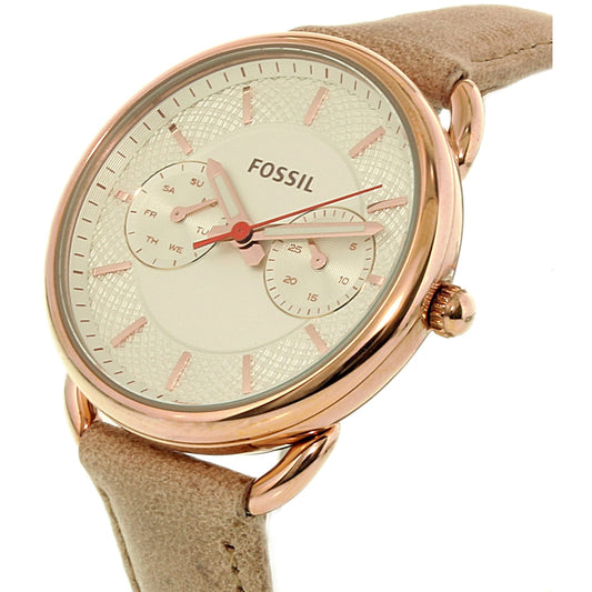 Fossil Es4007 Tailor Multifunction Light Brown Leather Watch