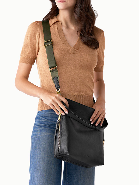 Fossil ZB6979001 Maya Hobo Black Bag
