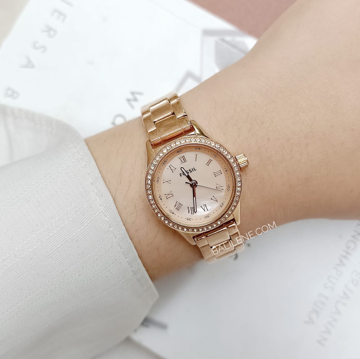 Fossil BQ3148SET Blythe Three-Hand Rose Gold Tone Stainless Steel And Jewelry Gift Set