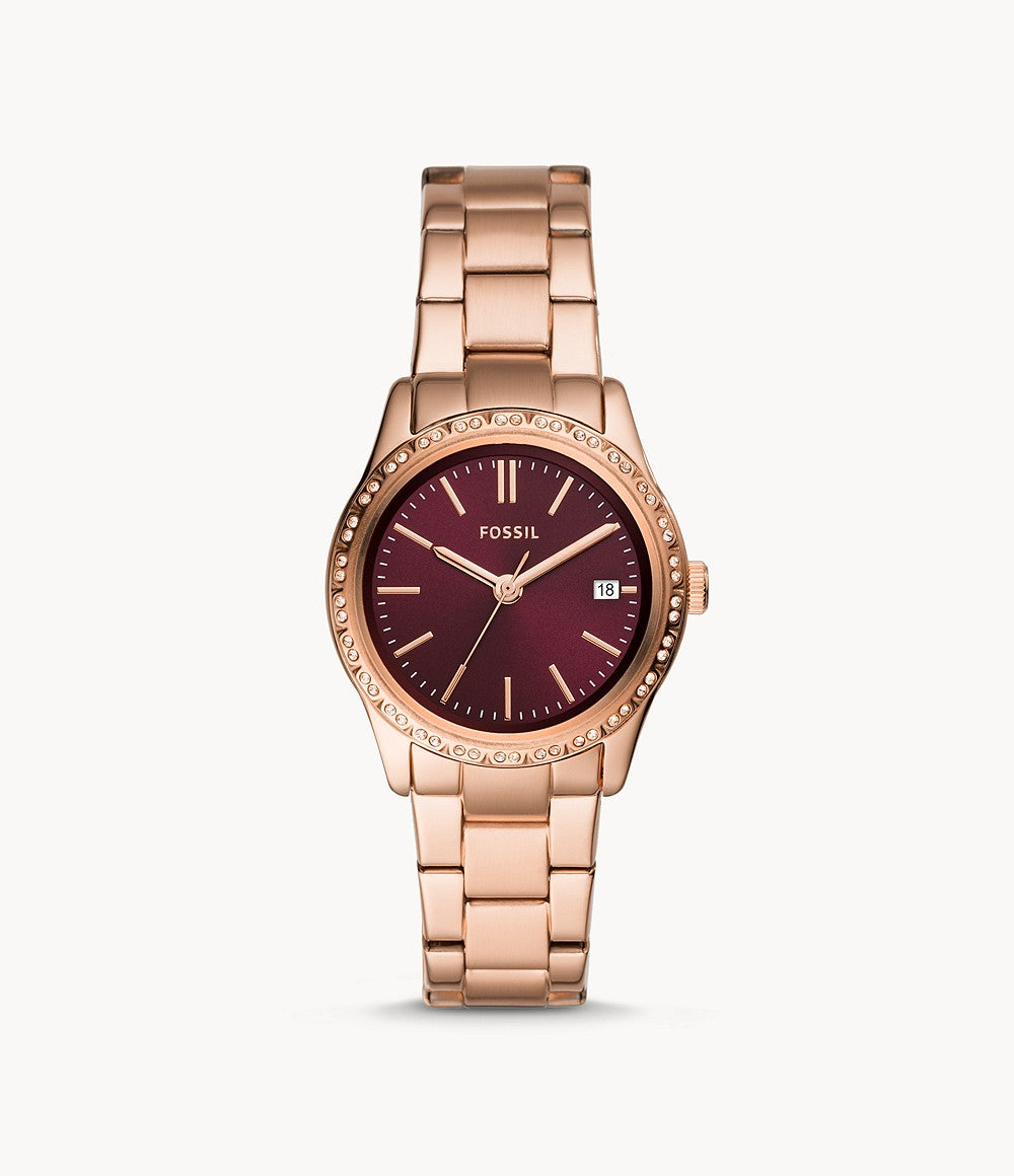 Fossil BQ3564  Adalyn Three Hand Rose Gold Tone Stainless Steel Watch