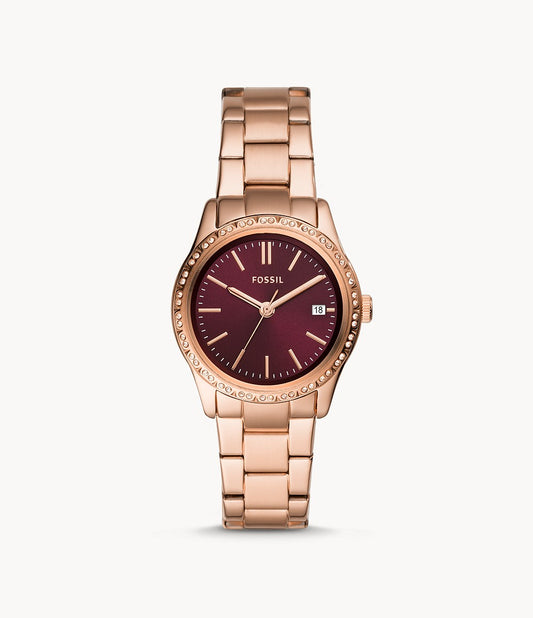 Fossil BQ3564  Adalyn Three Hand Rose Gold Tone Stainless Steel Watch