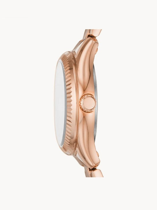 Fossil BQ3639 Rye Three-Hand Date Rose Gold-Tone Stainless Steel Watch