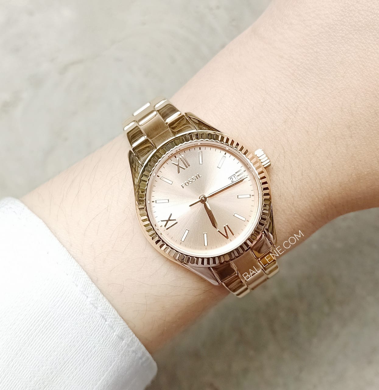 Fossil BQ3639 Rye Three-Hand Date Rose Gold-Tone Stainless Steel Watch