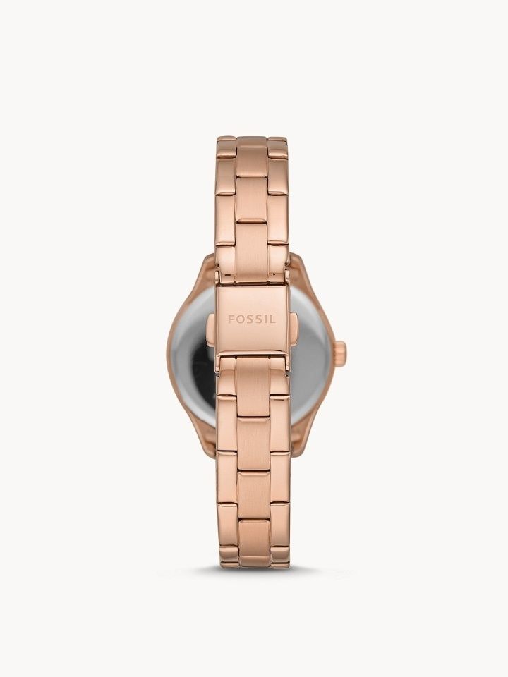 Fossil BQ3639 Rye Three-Hand Date Rose Gold-Tone Stainless Steel Watch