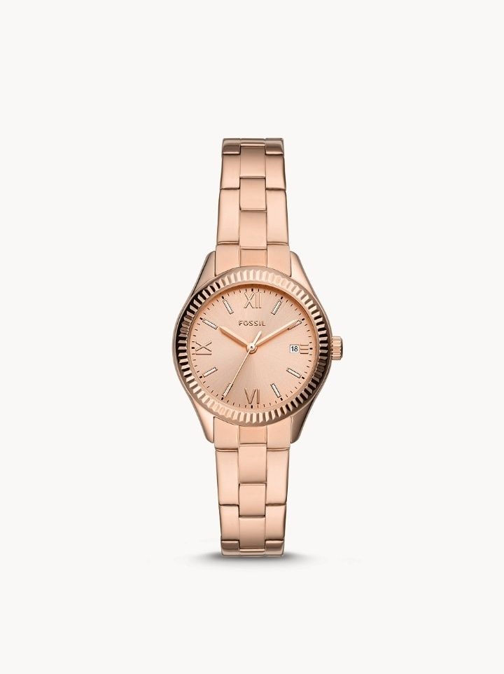 Fossil BQ3639 Rye Three-Hand Date Rose Gold-Tone Stainless Steel Watch
