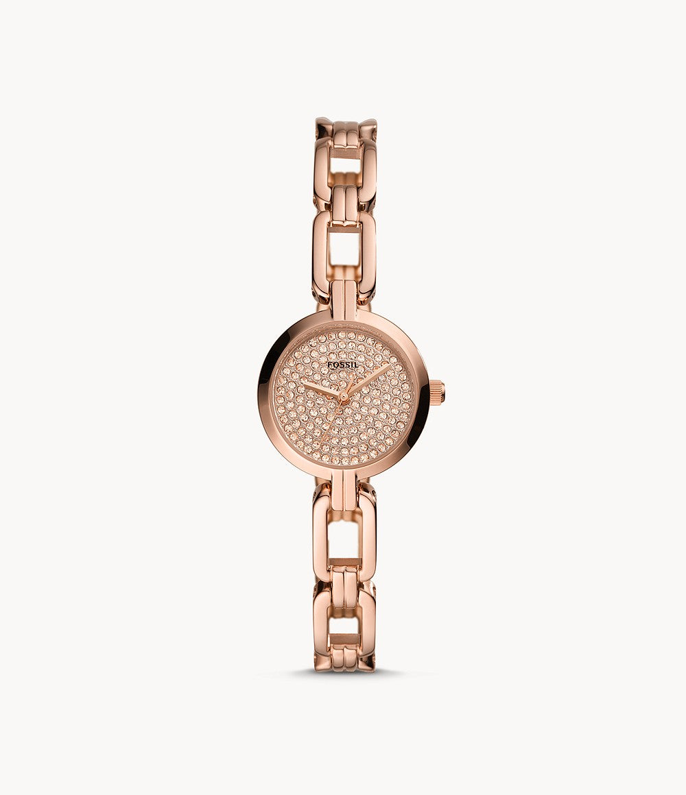 Fossil Bq3560 Kerrigan Mini Three Hand Rose Gold Tone Stainless Steel Watch