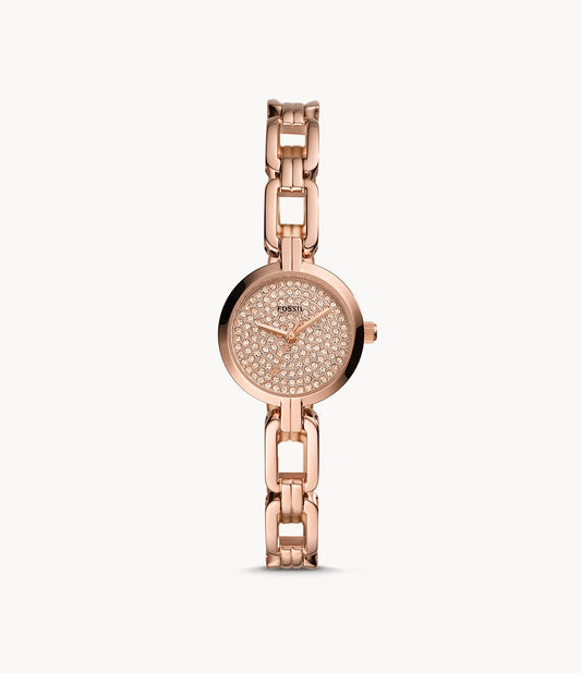 Fossil Bq3560 Kerrigan Mini Three Hand Rose Gold Tone Stainless Steel Watch