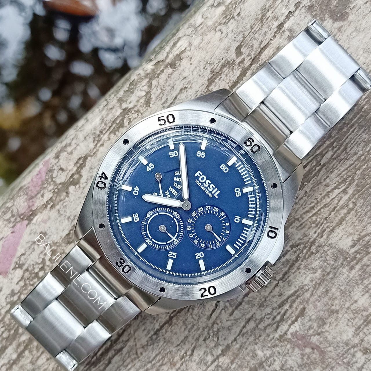 Fossil CH3034 Sport 54 Multifunction Silver Blue Stainless Steel Watch