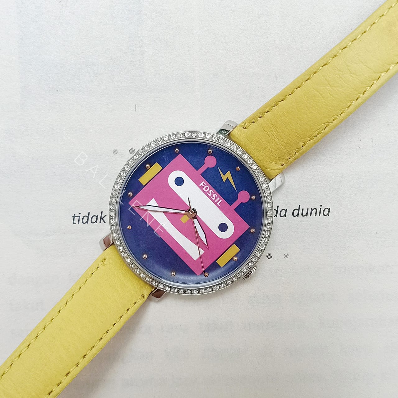 Fossil ES4091 Jacqueline Robot Leather Yellow Watch