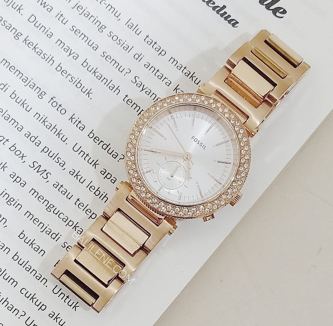 Fossil Es3851 Urban Traveler Silver Rose Gold-tone Watch