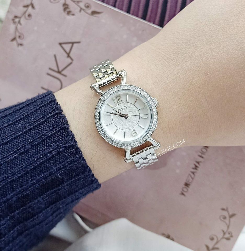 Fossil Es3893 Georgia Silver Dial Stainless Steel Bracele