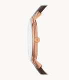 Fossil FS5463 The Minimalist Men White Dial Brown Leather Strap