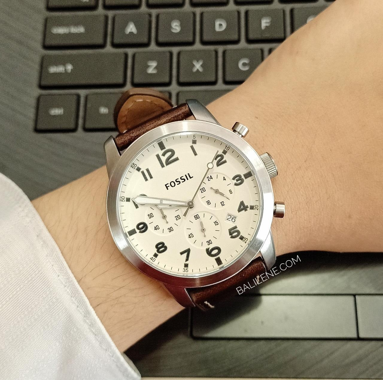 Fossil Fs5146 Pilot 54 Chronograph Dial Cream