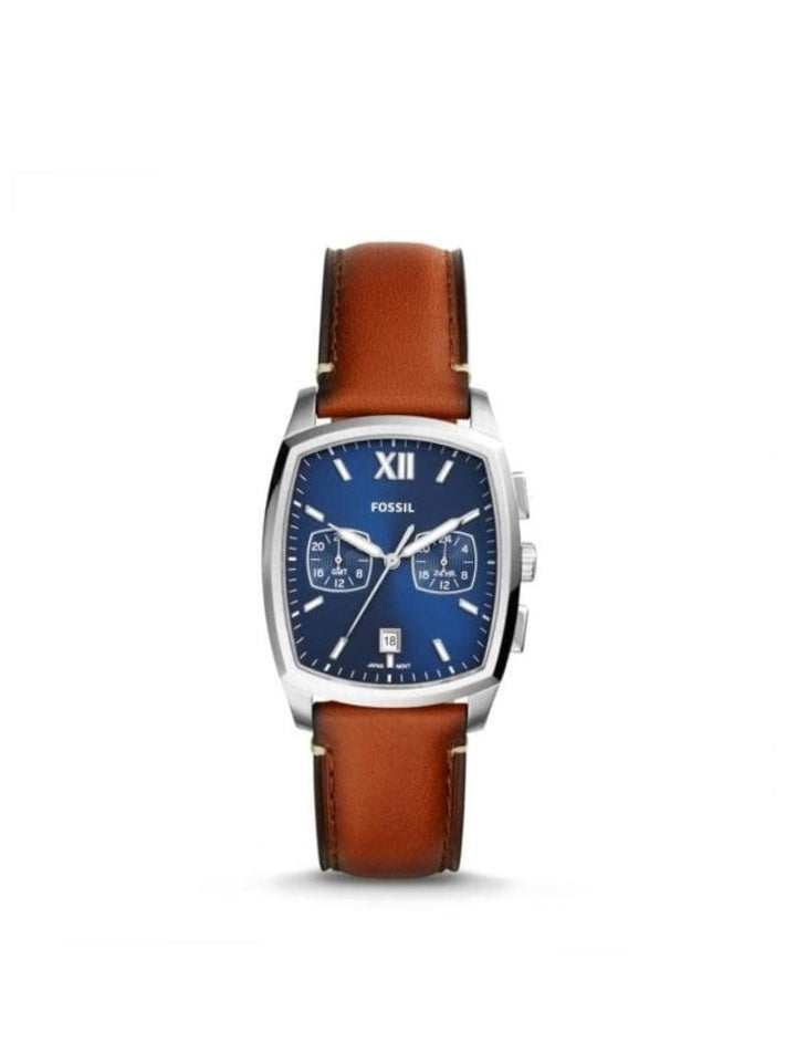 Fossil FS5354 Knox Dual Time Blue Dial Brown