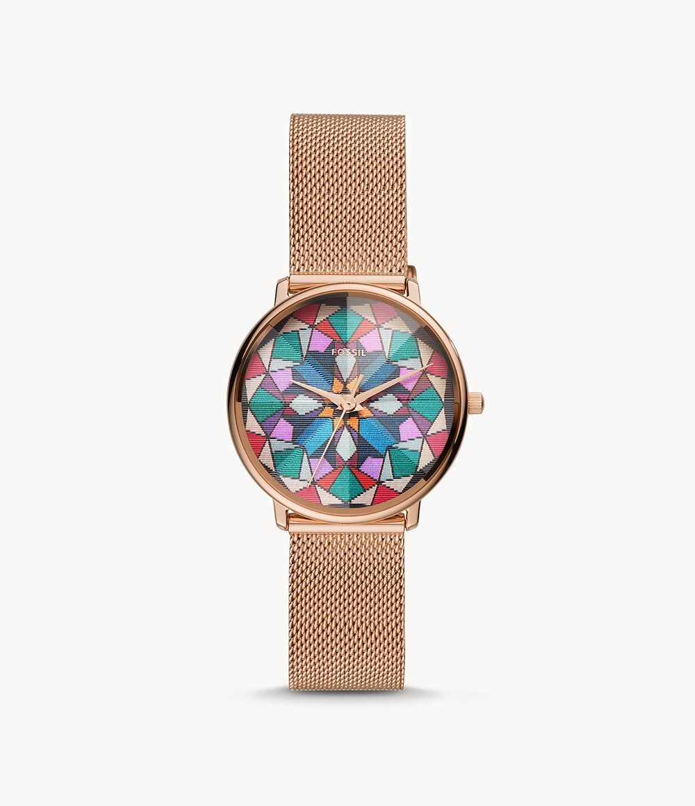 Fossil LE1091 Damenuhr Prismatic Kaleido Edelstahl Rosegold