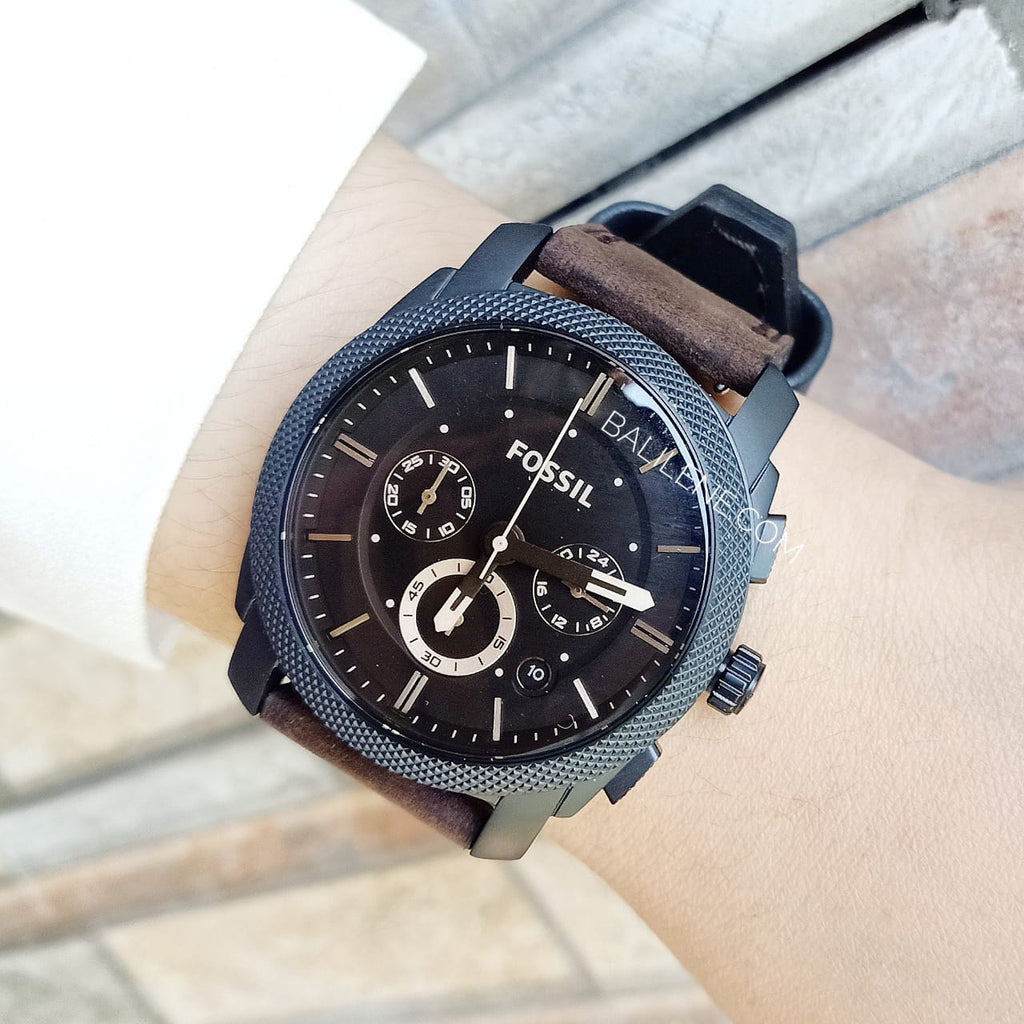 Fossil Machine Mid-Size Chronograph Brown Leather Watch